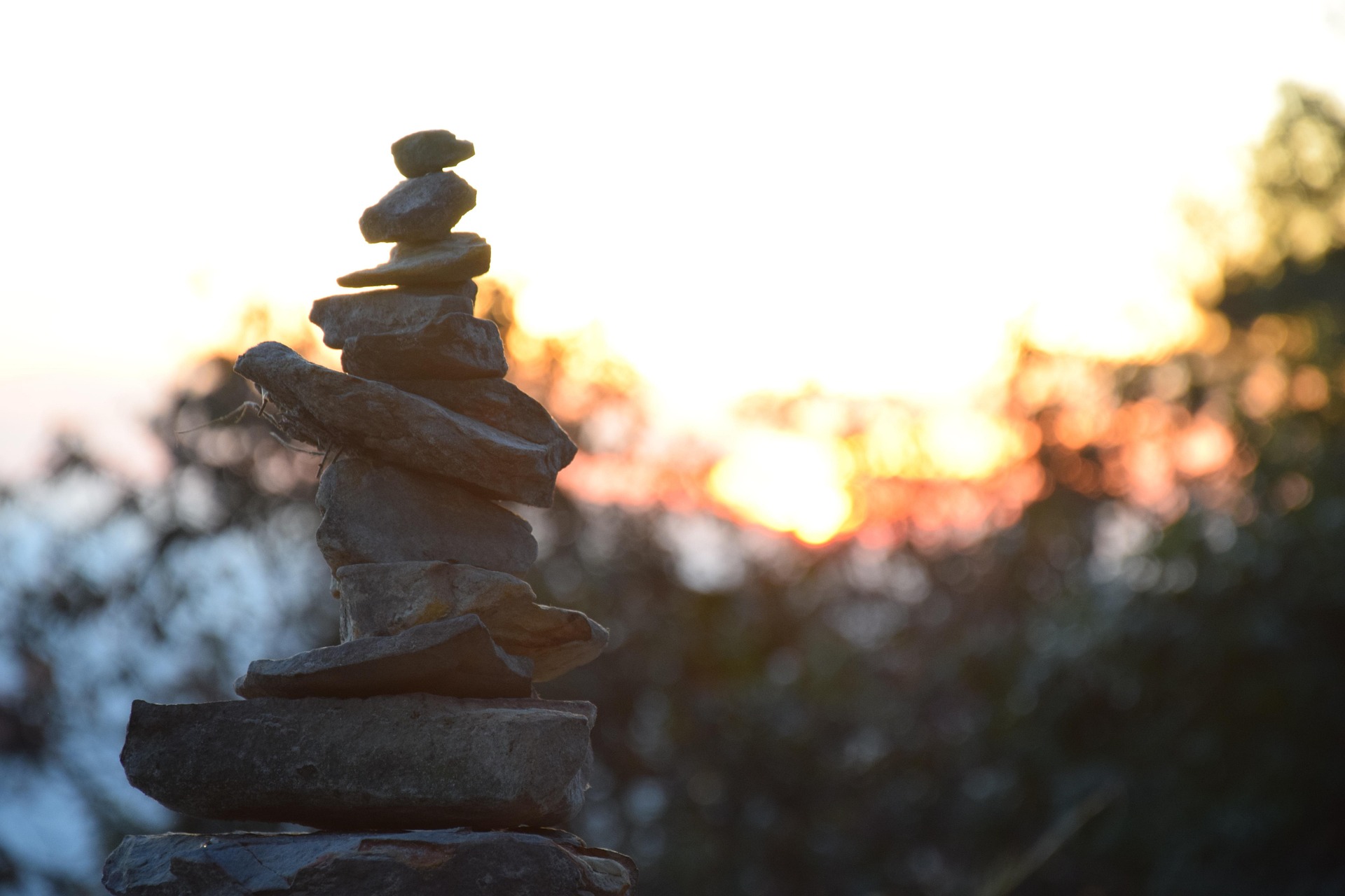 feng shui stack of grey rock metal color fire symbol